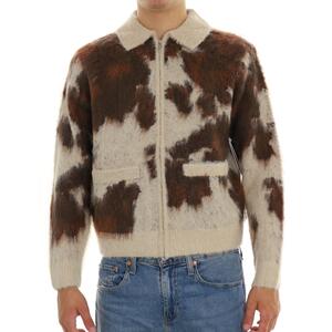 MAGLIA COW PATTERN OBEY MARRONE